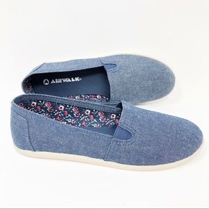 🍋🍋🍋Airwalk blue denim slip on flat shoe sneaker